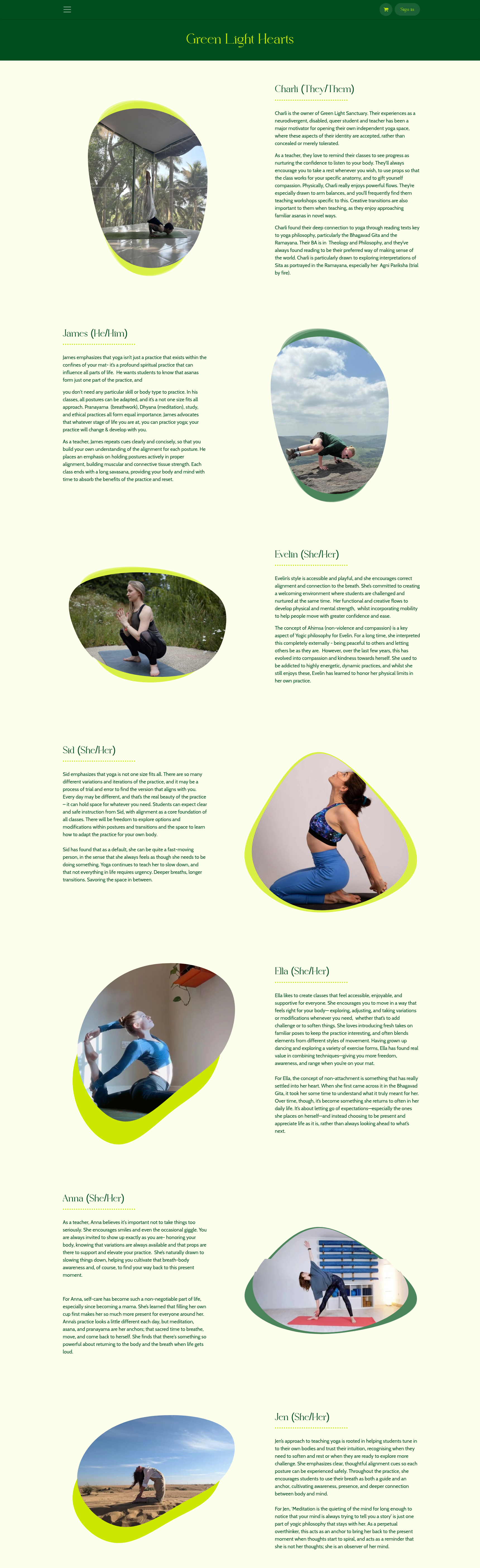 Meet the Team page