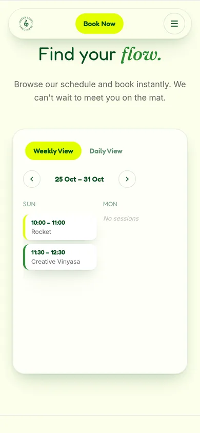 Weekly timetable on a phone